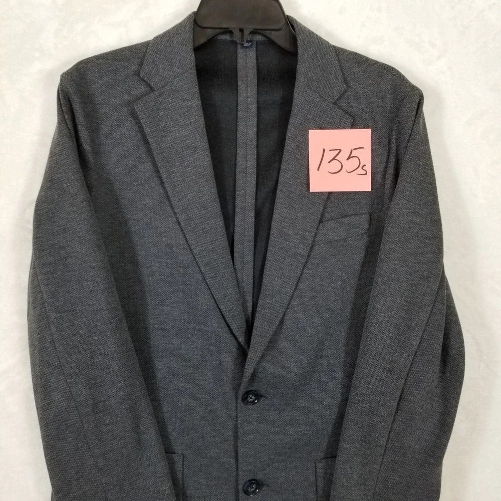 J.Crew Thompson‎ Blazer Mens Small Charcoal Gray Textured Knit Sport Coat Jacket